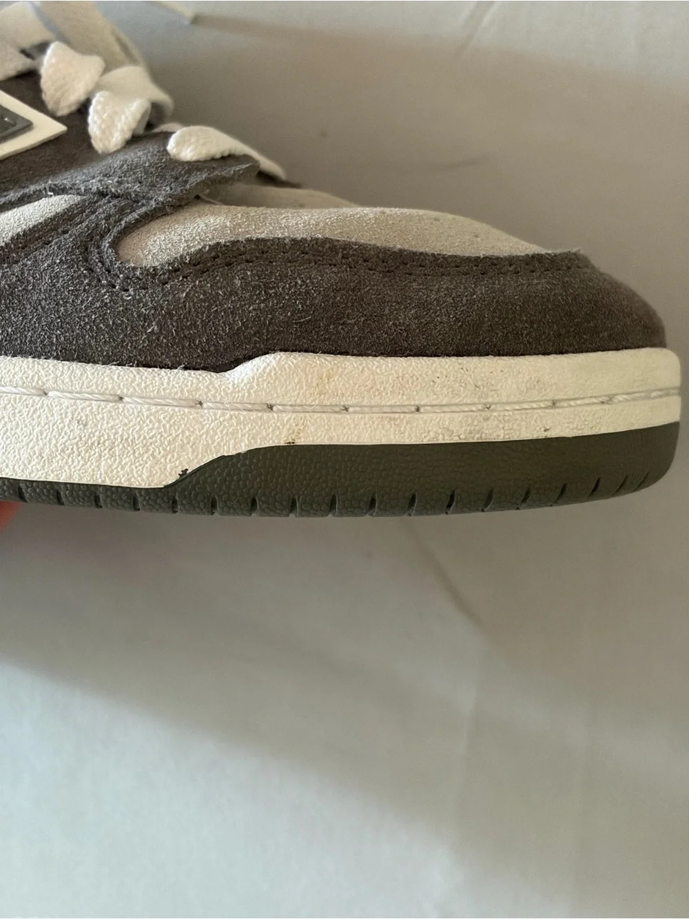 New Balance Men's Grey Suede Low-Top Sneakers